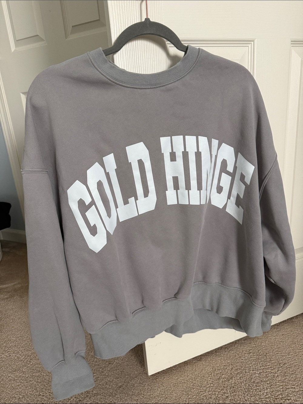 Gold Hinge Logo Crewneck Sweatshirt - Gray *Like new